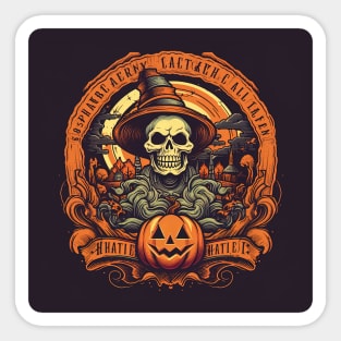 Skeleton witcher in the Farm Field with Apple Picking, Bonfire, and Pumpkin Sticker